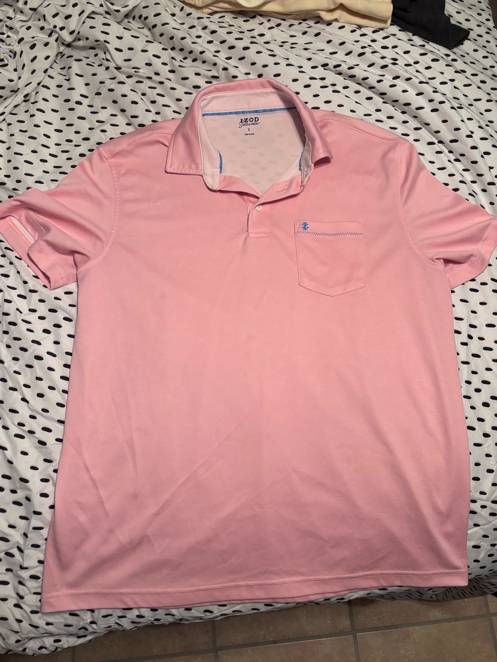 Izod Men’s Light Pink Polo with Chest Pocket